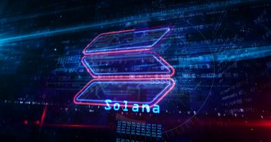 Solana neon sign concept, SOL cryptocurrency token, blockchain currency, fintech and business technology. Glowing text. Futuristic 3d rendering illustration.